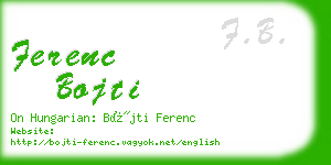 ferenc bojti business card